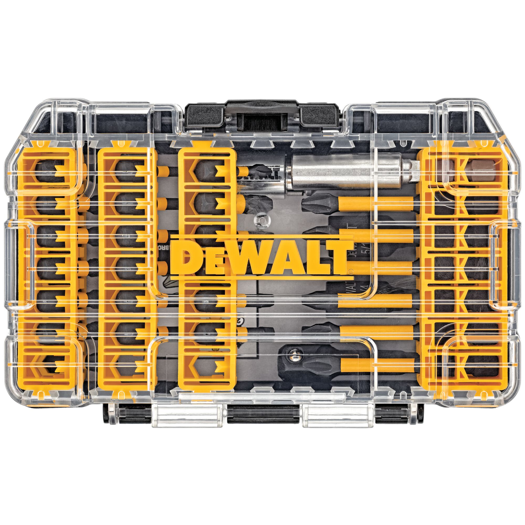 profile of Flextorq Screwdriving bit set in a open case.